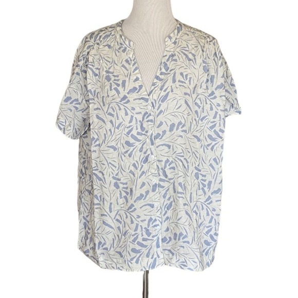 NWT Splendid Linen Button Down Oversized Camp Shirt in Calypso Print Size small - Picture 2 of 8